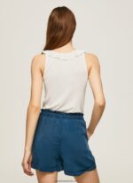 tricou cu decolteu cu volane femei Pepe Jeans alb 6Z0R46390 - imagine 4
