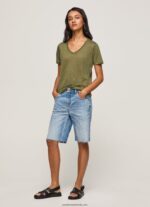 tricou cu decolteu în V din in femei Pepe Jeans gamă 6Z0R46468 - imagine 2