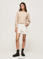 tricou cu decolteu rotund ajurat femei Pepe Jeans piele de bivol 6Z0R46244 - imagine 2
