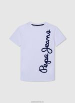 tricou cu efect decolorat băiat Pepe Jeans portocala de dovleac 6Z0R461621 - imagine 5