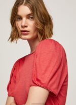 tricou cu guler barcă marmorat femei Pepe Jeans studio roșu 6Z0R46435