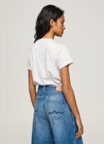 tricou cu guler dantelat femei Pepe Jeans alb 6Z0R46449 - imagine 4