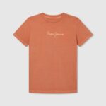 tricou cu imprimeu cu logo băiat Pepe Jeans portocala de dovleac 6Z0R461651