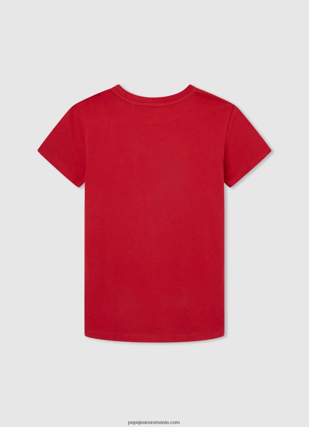 tricou cu imprimeu cu logo băiat Pepe Jeans studio roșu 6Z0R461647 - imagine 2