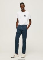tricou cu imprimeu cu logo bărbați Pepe Jeans alb 6Z0R46953 - imagine 2
