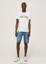 tricou cu imprimeu cu logo bărbați Pepe Jeans alb 6Z0R46970 - imagine 2