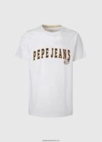 tricou cu imprimeu cu logo bărbați Pepe Jeans alb 6Z0R46970 - imagine 5