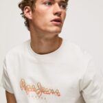tricou cu imprimeu cu logo bărbați Pepe Jeans aproape alb 6Z0R46992