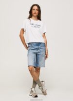 tricou cu imprimeu cu logo femei Pepe Jeans alb 6Z0R46378 - imagine 2