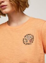 tricou cu imprimeu cu logo femei Pepe Jeans piersică 6Z0R46394 - imagine 3