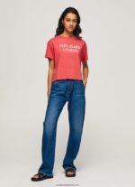 tricou cu imprimeu cu logo femei Pepe Jeans studio roșu 6Z0R46379 - imagine 2