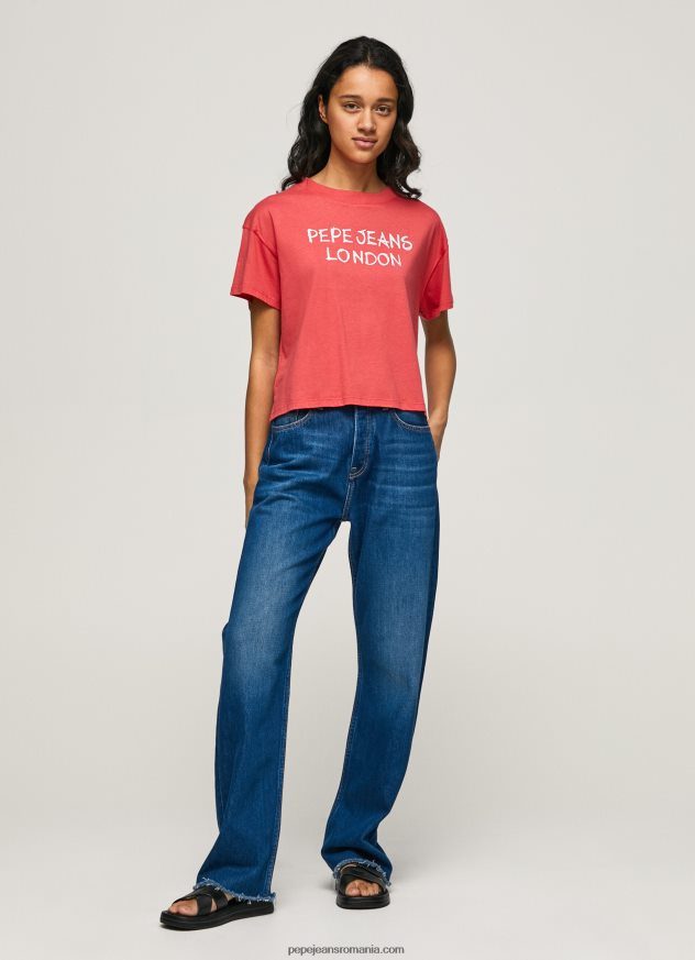 tricou cu imprimeu cu logo femei Pepe Jeans studio roșu 6Z0R46379 - imagine 2