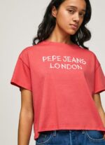 tricou cu imprimeu cu logo femei Pepe Jeans studio roșu 6Z0R46379 - imagine 3