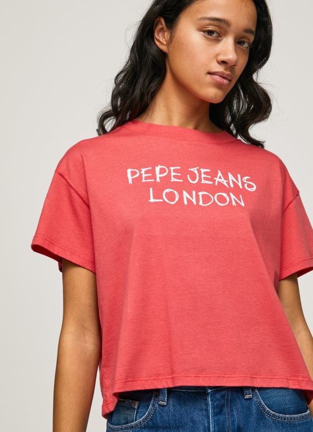 tricou cu imprimeu cu logo femei Pepe Jeans studio roșu 6Z0R46379 - imagine 3