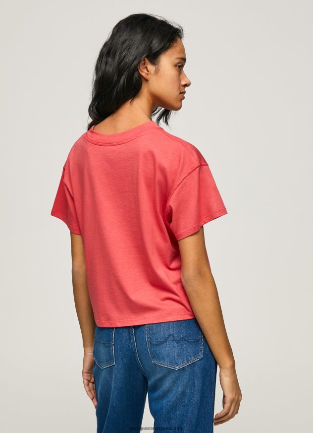 tricou cu imprimeu cu logo femei Pepe Jeans studio roșu 6Z0R46379 - imagine 4