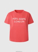 tricou cu imprimeu cu logo femei Pepe Jeans studio roșu 6Z0R46379 - imagine 5