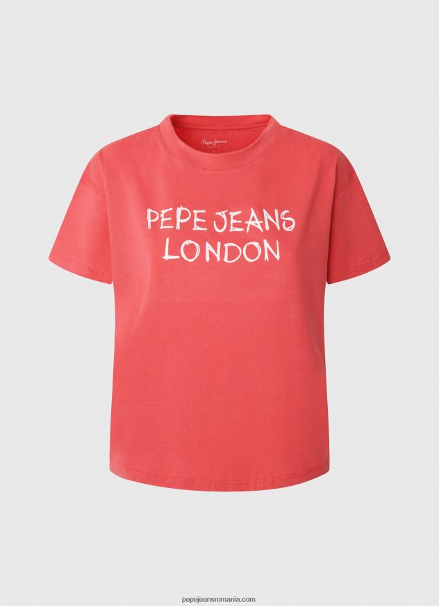 tricou cu imprimeu cu logo femei Pepe Jeans studio roșu 6Z0R46379 - imagine 5