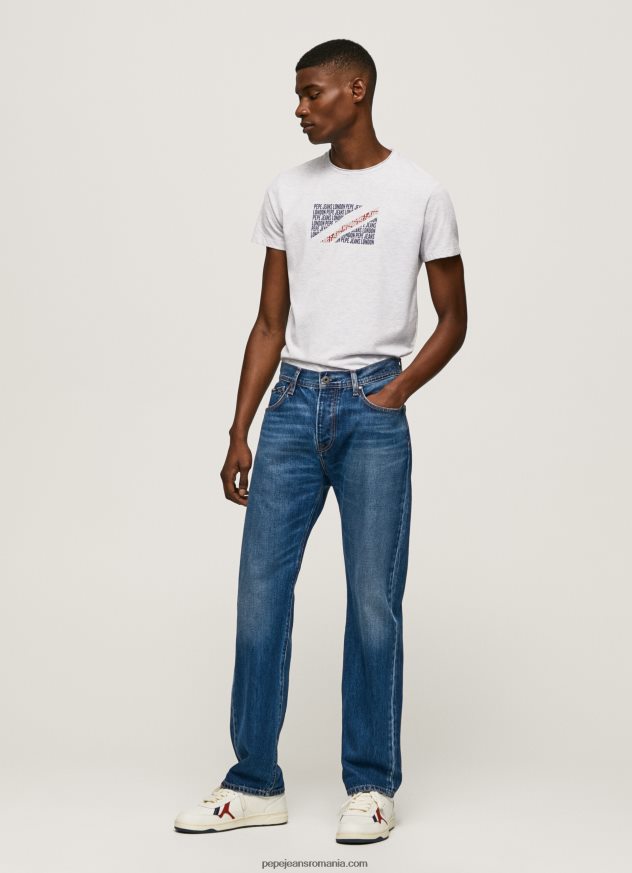tricou cu imprimeu cu logo marmorat bărbați Pepe Jeans alb 6Z0R46987 - imagine 2
