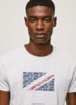 tricou cu imprimeu cu logo marmorat bărbați Pepe Jeans alb 6Z0R46987 - imagine 3