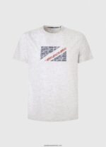tricou cu imprimeu cu logo marmorat bărbați Pepe Jeans alb 6Z0R46987 - imagine 5