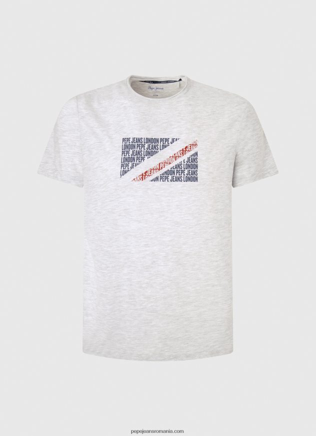 tricou cu imprimeu cu logo marmorat bărbați Pepe Jeans alb 6Z0R46987 - imagine 5