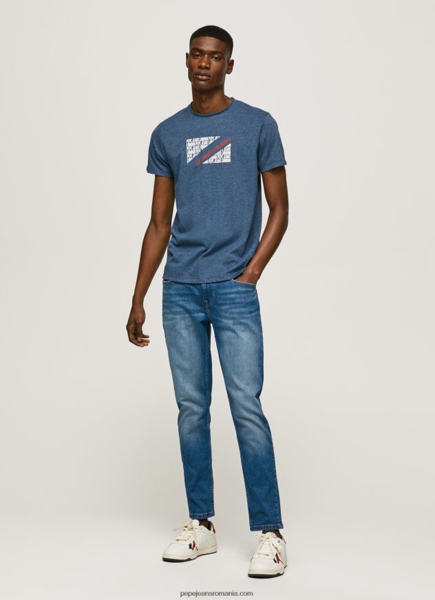 tricou cu imprimeu cu logo marmorat bărbați Pepe Jeans jarman 6Z0R46986 - imagine 2