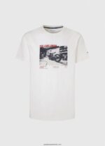 tricou cu imprimeu foto bărbați Pepe Jeans alb 6Z0R46955 - imagine 5