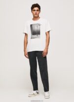 tricou cu imprimeu foto bărbați Pepe Jeans alb 6Z0R46958 - imagine 2