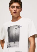 tricou cu imprimeu foto bărbați Pepe Jeans alb 6Z0R46958 - imagine 3