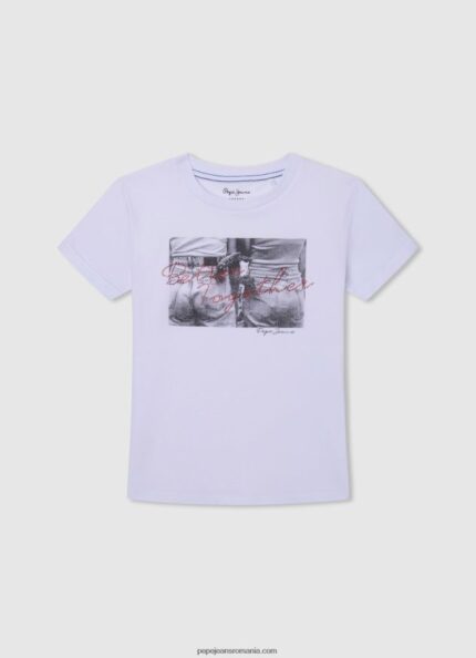 tricou cu imprimeu foto fată Pepe Jeans alb 6Z0R461457
