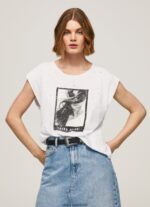 tricou cu imprimeu foto femei Pepe Jeans alb 6Z0R46387