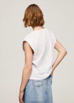 tricou cu imprimeu foto femei Pepe Jeans alb 6Z0R46387 - imagine 4