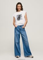 tricou cu imprimeu foto femei Pepe Jeans alb 6Z0R46410 - imagine 2