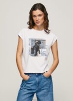 tricou cu imprimeu foto femei Pepe Jeans alb 6Z0R46410