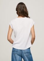 tricou cu imprimeu foto femei Pepe Jeans alb 6Z0R46410 - imagine 4