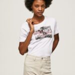 tricou cu imprimeu foto femei Pepe Jeans alb 6Z0R46432