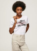 tricou cu imprimeu foto femei Pepe Jeans alb 6Z0R46432