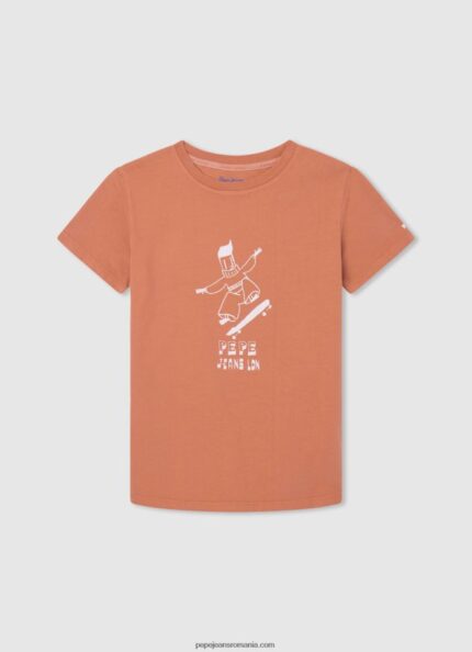 tricou cu imprimeu grafic băiat Pepe Jeans portocala de dovleac 6Z0R461613