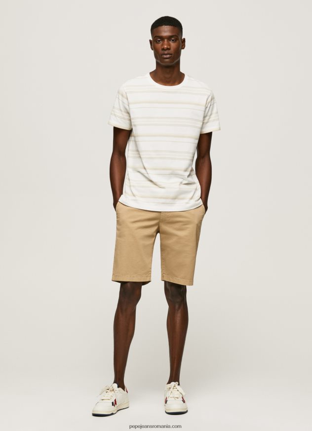 tricou cu imprimeu în dungi bărbați Pepe Jeans aproape alb 6Z0R46994 - imagine 2