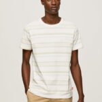 tricou cu imprimeu în dungi bărbați Pepe Jeans aproape alb 6Z0R46994