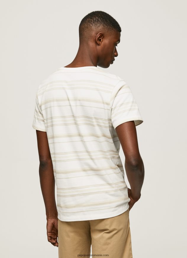 tricou cu imprimeu în dungi bărbați Pepe Jeans aproape alb 6Z0R46994 - imagine 4