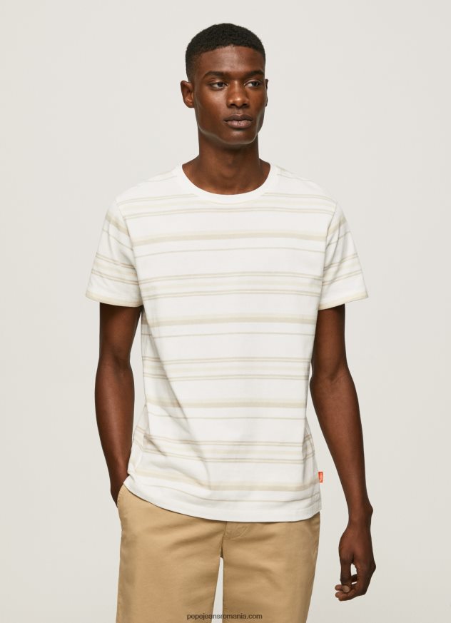 tricou cu imprimeu în dungi bărbați Pepe Jeans aproape alb 6Z0R46994 - imagine 1