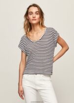 tricou cu imprimeu în dungi femei Pepe Jeans dulwich 6Z0R46458