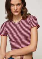 tricou cu imprimeu în dungi femei Pepe Jeans multi 6Z0R46442 - imagine 3