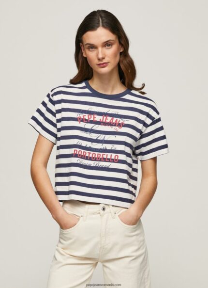 tricou cu imprimeu în dungi femei Pepe Jeans ocean 6Z0R46450