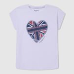 tricou cu imprimeu inimă fată Pepe Jeans alb 6Z0R461426