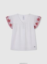 tricou cu imprimeu inimă fată Pepe Jeans alb 6Z0R461426 - imagine 5