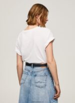 tricou cu imprimeu logo love femei Pepe Jeans alb 6Z0R46396 - imagine 4