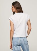 tricou cu imprimeu union jack femei Pepe Jeans alb 6Z0R46415 - imagine 4