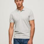 tricou cu logo bărbați Pepe Jeans marnă cenușie 6Z0R461084